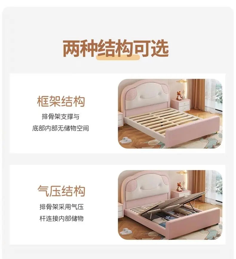 Double Bed Household Single Storage Double Bed Girl Bedroom