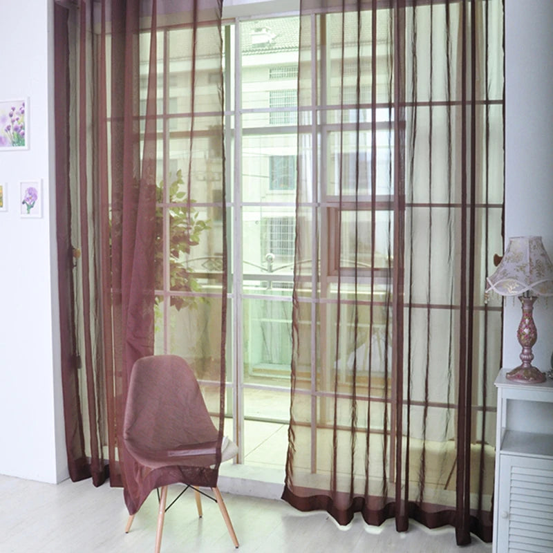 Tulle Curtains The Kitchen Living Room Solid Sheer Curtains in USA.