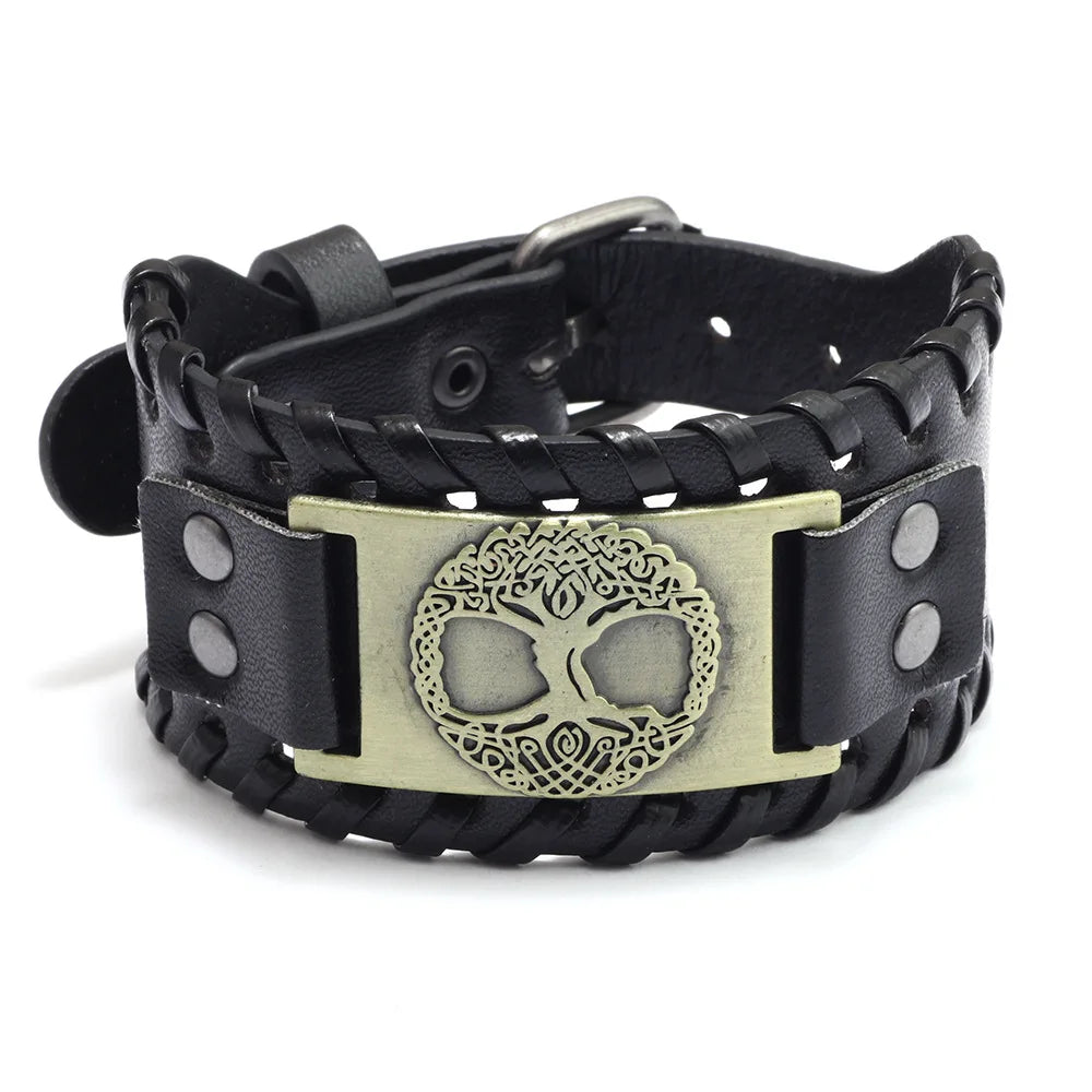 Leather Pirate Compass Bracelet Men's Bracelet in USA