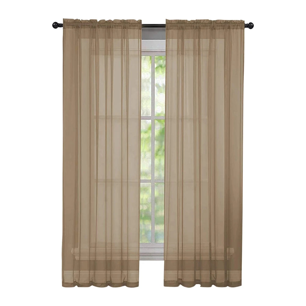 Sheer Voile Curtain, Colorful Tulle Panel Door Casement, in USA