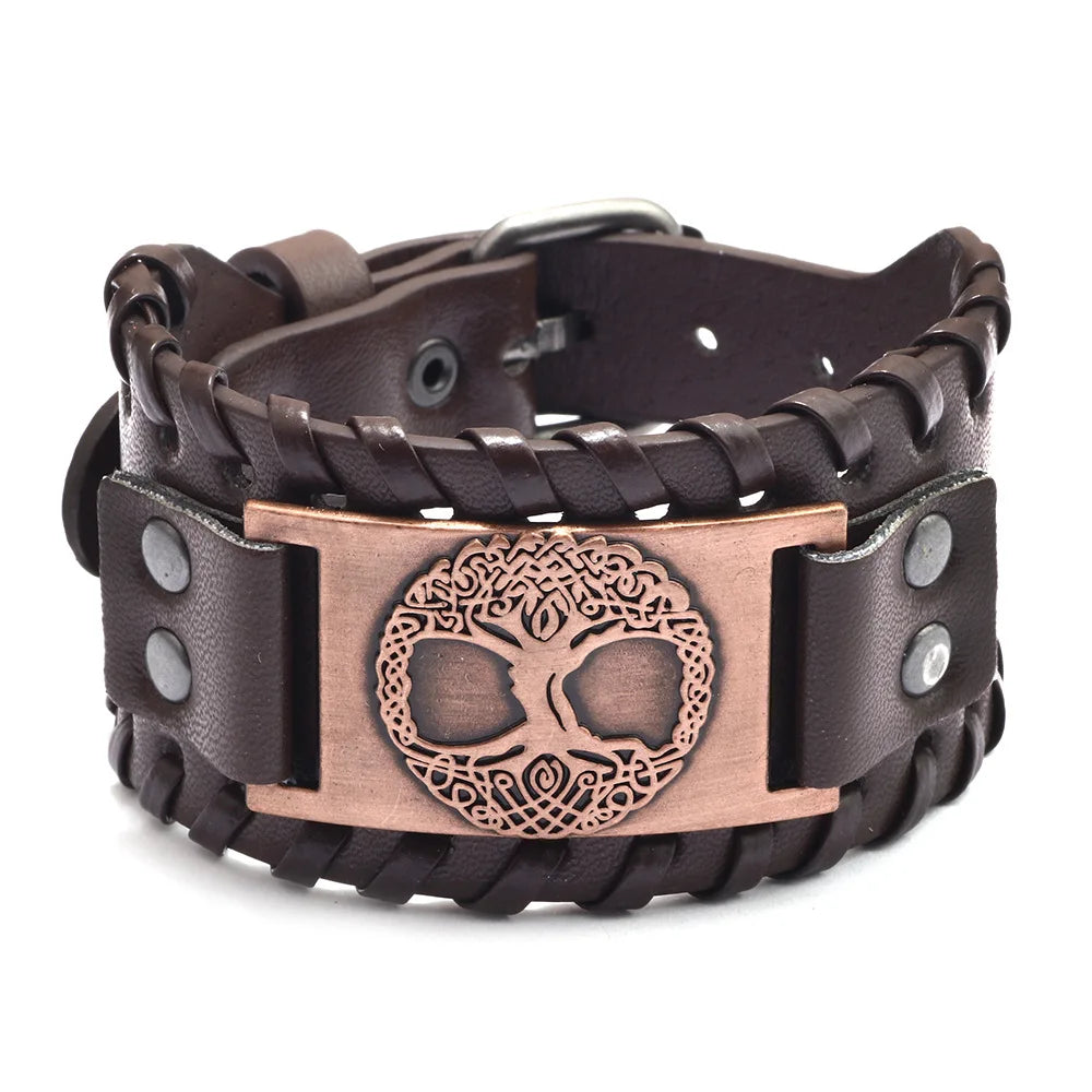 Leather Pirate Compass Bracelet Men's Bracelet in USA