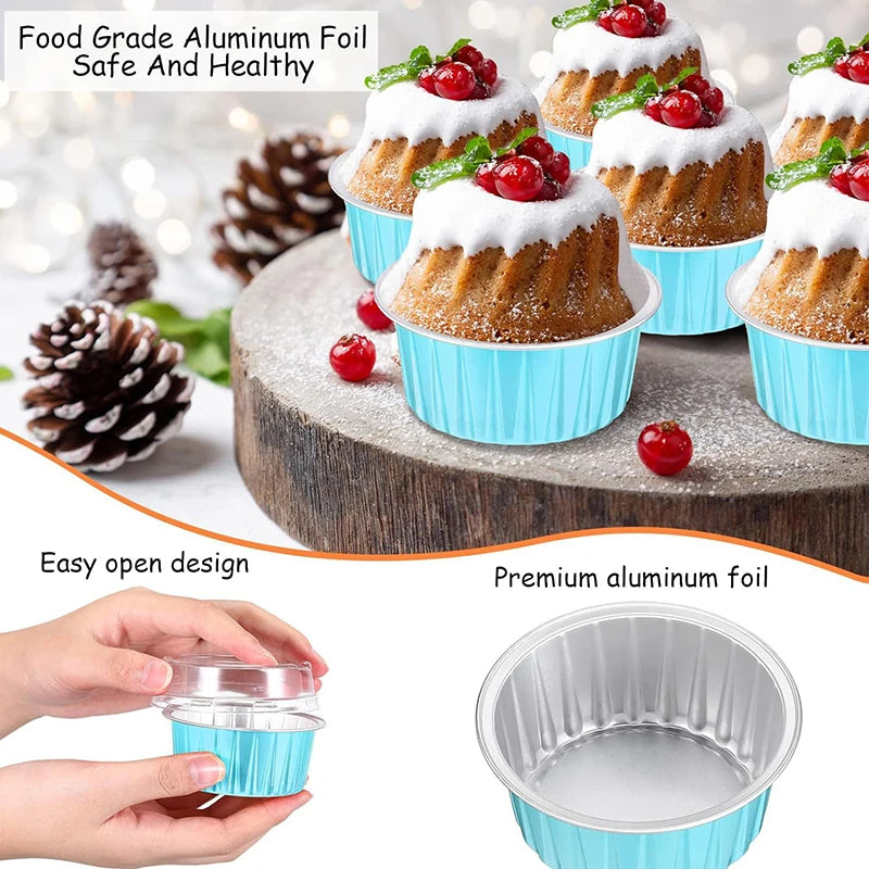 Disposable Mini Baking Cups Aluminium Foil Cake Pans in USA.