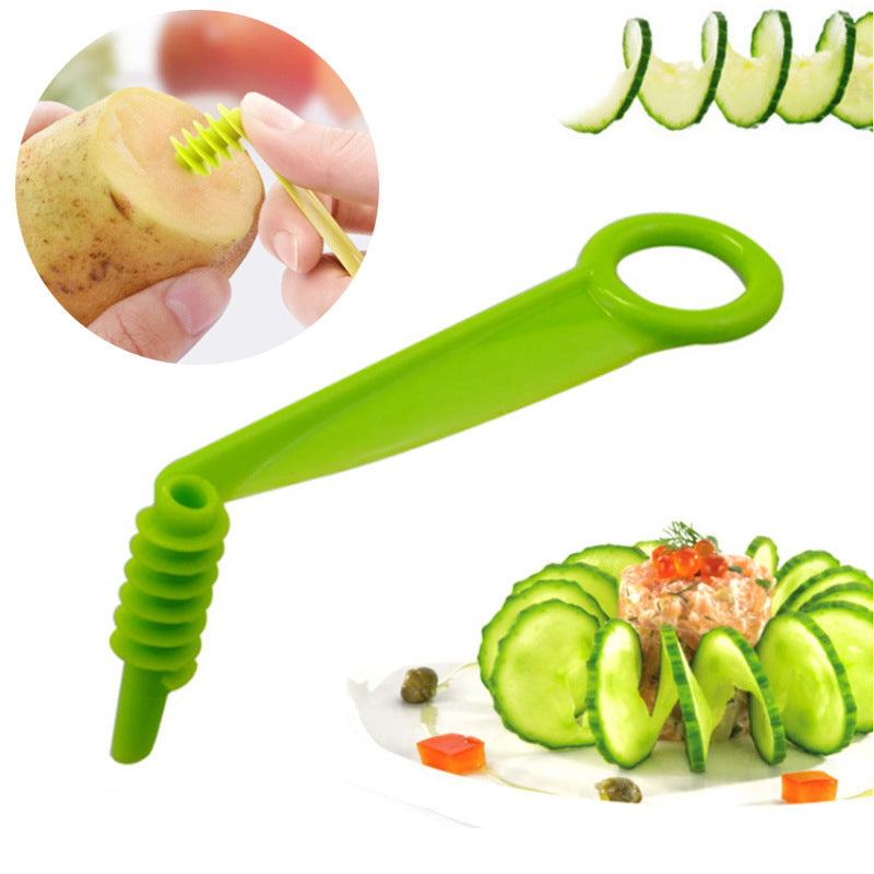 New Vegetable Roll Rotary Chipper Spiral Slicer Fruit Cucumber in USA.