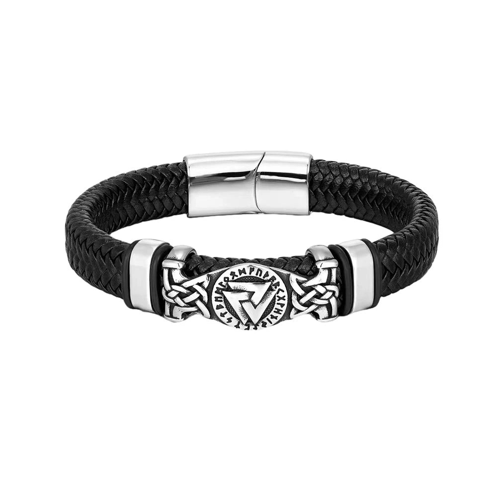 Norse Rune Hrungnir's Heart Genuine Leather Bracelet in USA