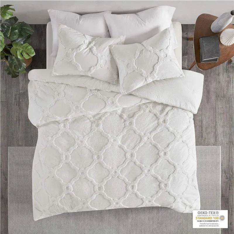 Cotton Duvet- Modern Luxe All Season Comforter Cover Bed Set