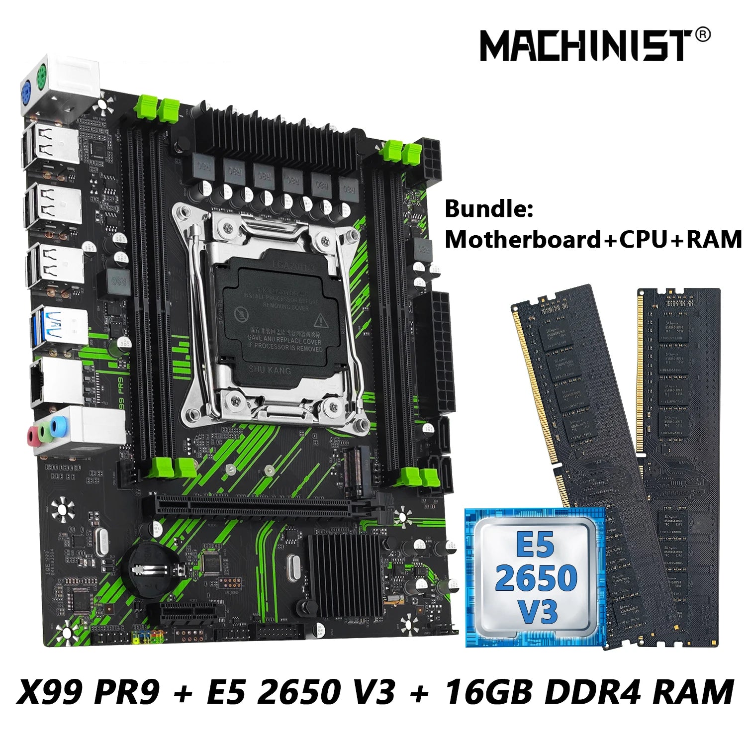 MACHINIST X99 PR9 Motherboard Kit LGA 2011-3 Set With Intel Xeon E5 26