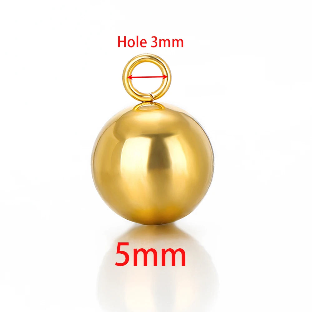 Stainless Steel Solid Ball Beads Charms Pendants for Necklaces in USA.