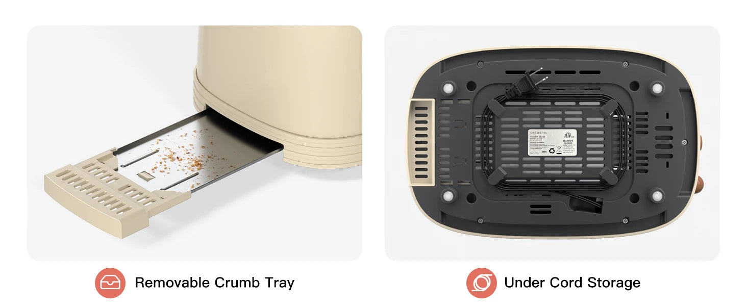 Crownful Slices Bread Toaster Sandwiches Waffles Extra IN USA.