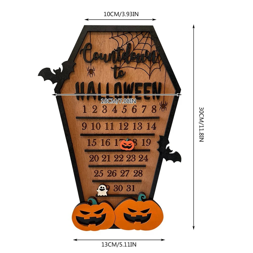 Halloween Countdown Wood Coffin Advent Calendar 31 Day Halloween Count