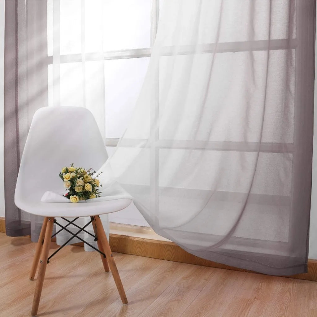 Modern Gradient Color Curtain Tulle Decorative Sheer Curtains IN USA.