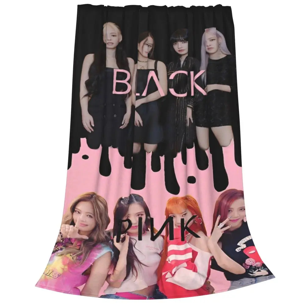 Music Idol Black-Pinks Girl Blankets Flannel All Season in USA