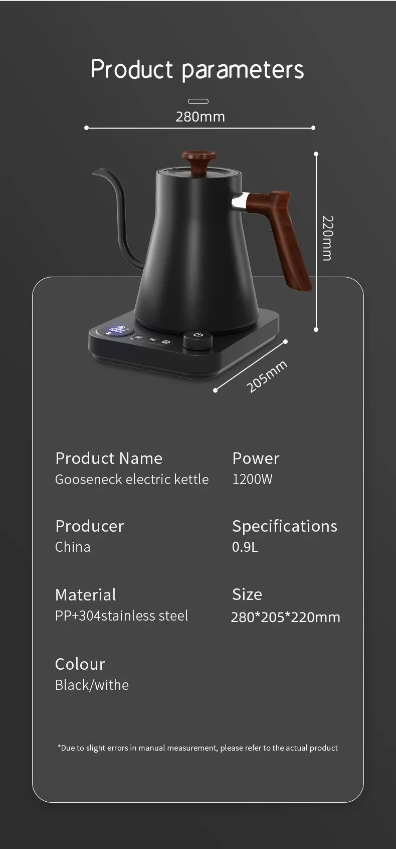 Electric Gooseneck Kettle Hand Brew Coffee Pot Smart IN USA.