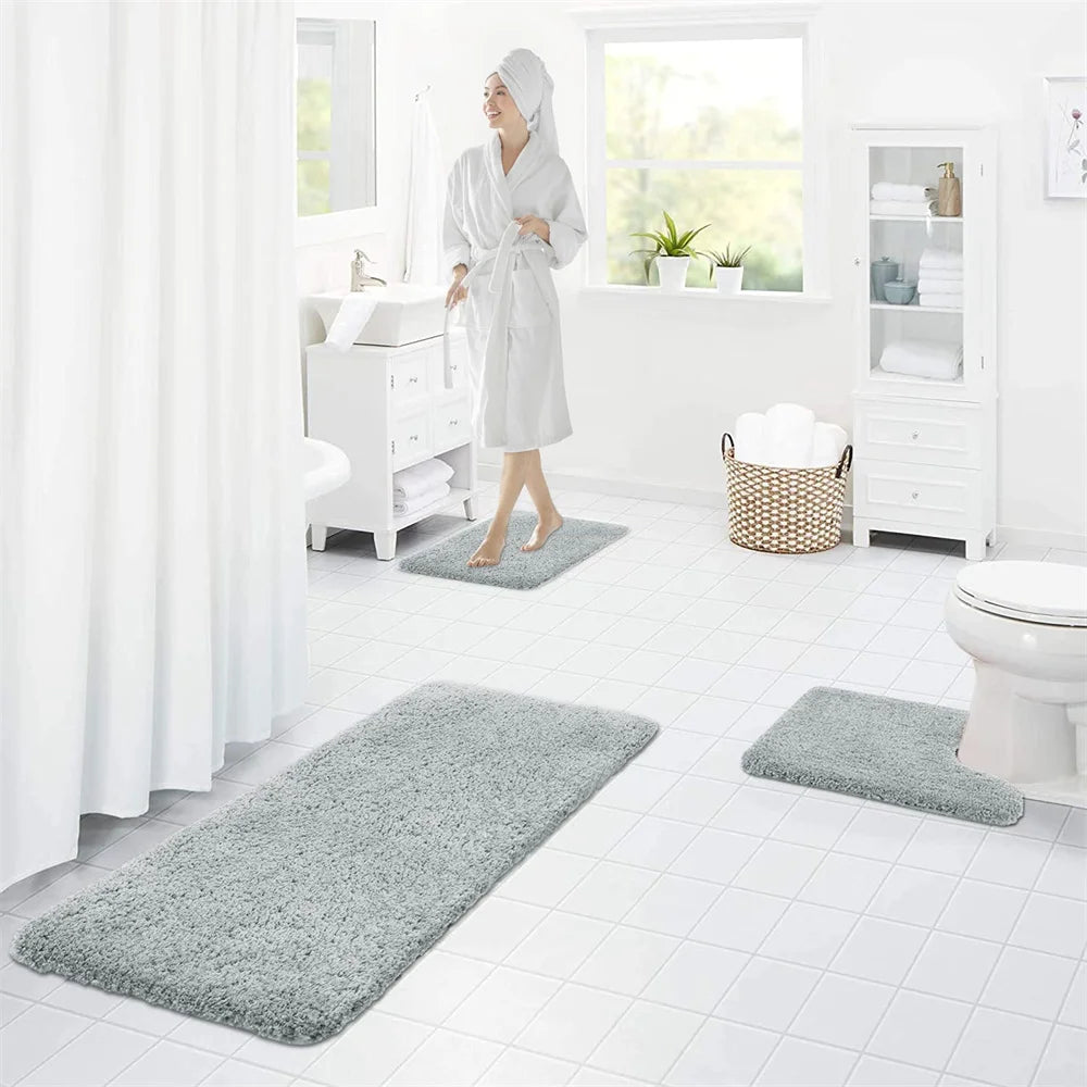 Olanly Luxury Bathroom Bath Mat Absorbent Shower Mat