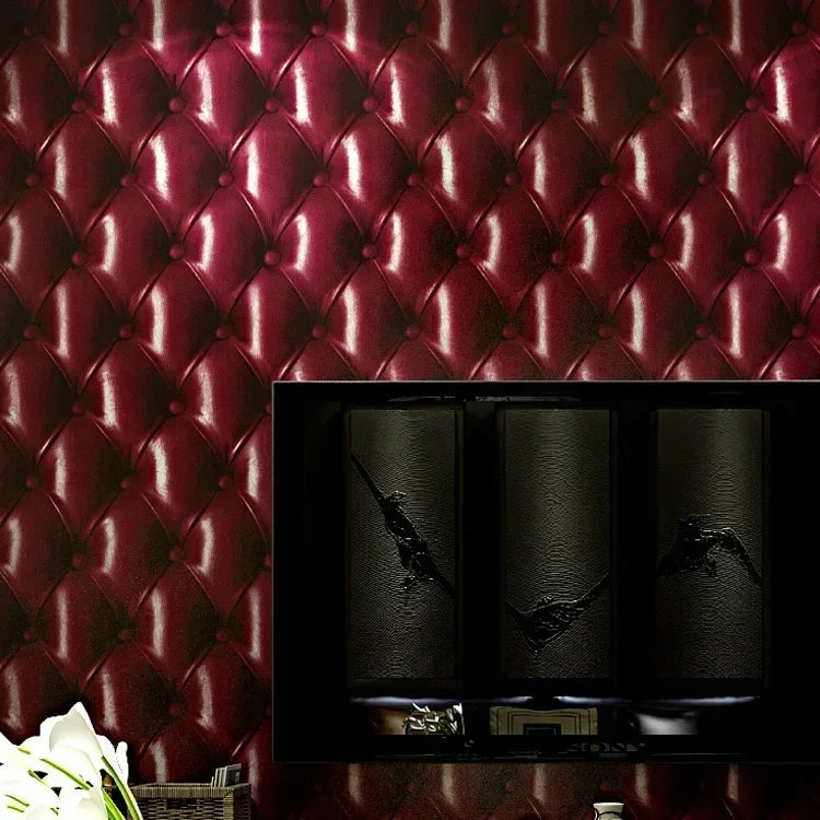 Luxury European-Style 3D Imitation Leather Soft Wallpaper TV in USA.