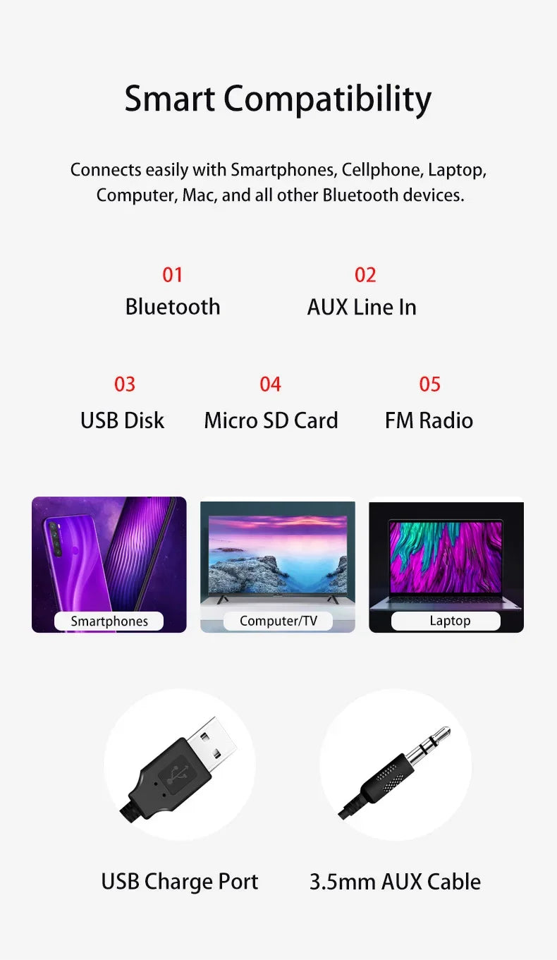 TV Sound Bar Computer Speakers AUX USB Wired Wireless in USA.