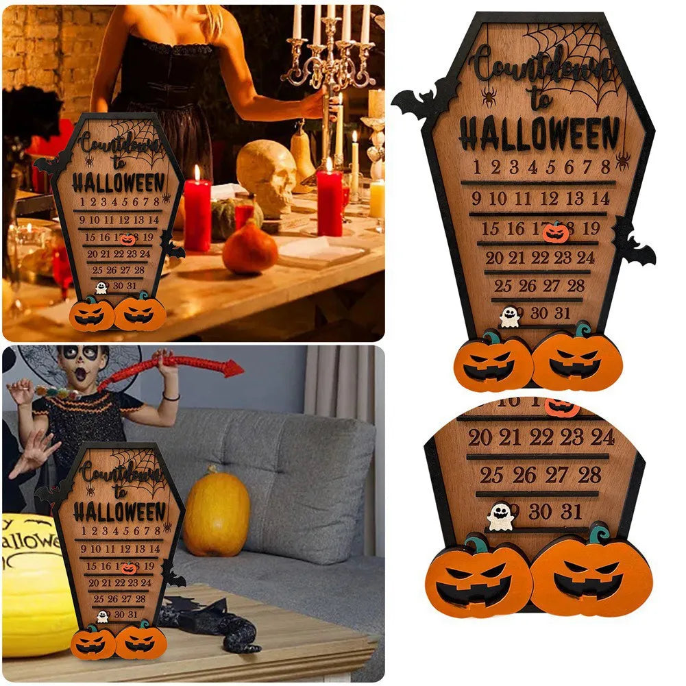 Halloween Countdown Wood Coffin Advent Calendar 31 Day Halloween Count