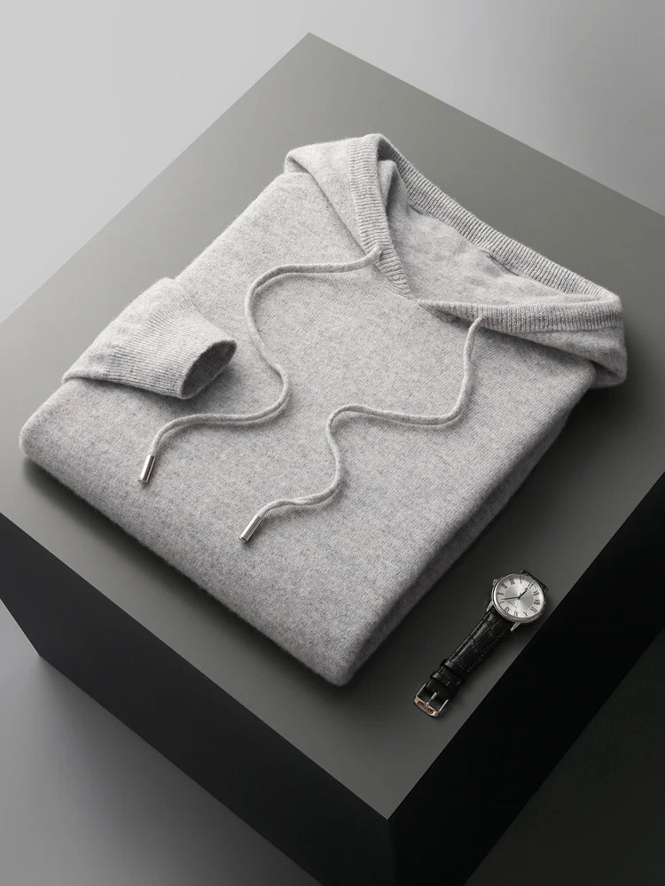 New Autumn Winter Men's Cashmere Hoodie Sweater IN USA.