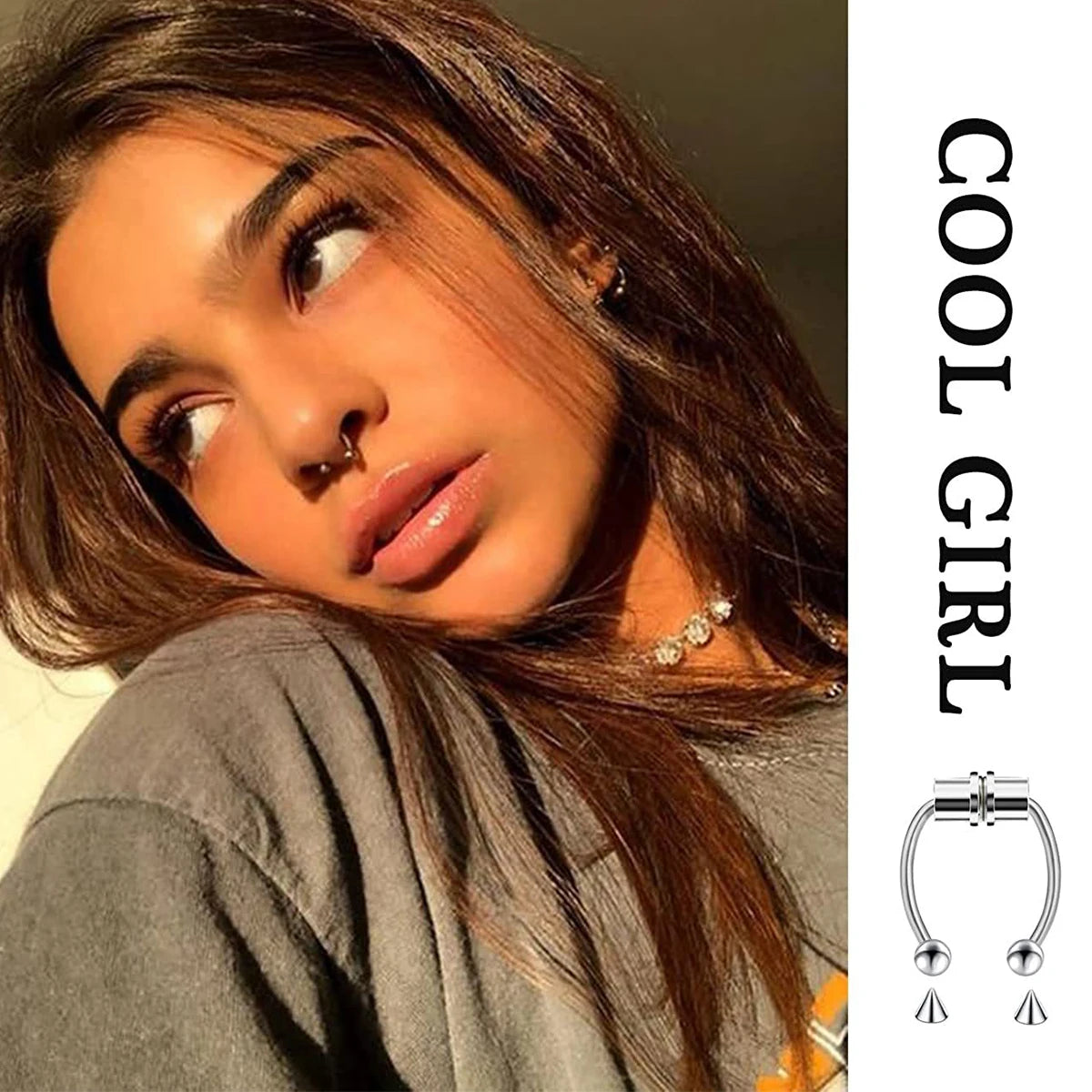 Fake Septum Nose Rings Hoop Women Girls Stainless in USA