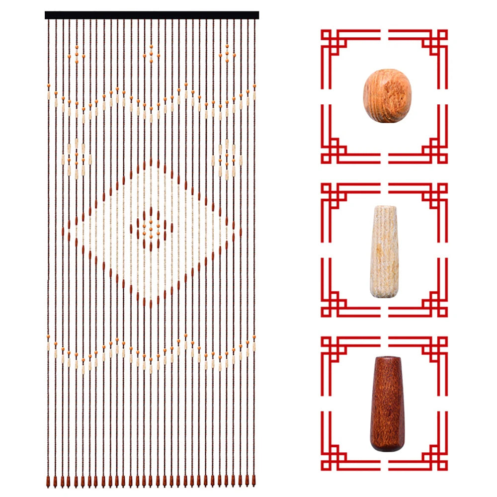 Wooden Curtain Bead String Retro Porch Living Room in USA