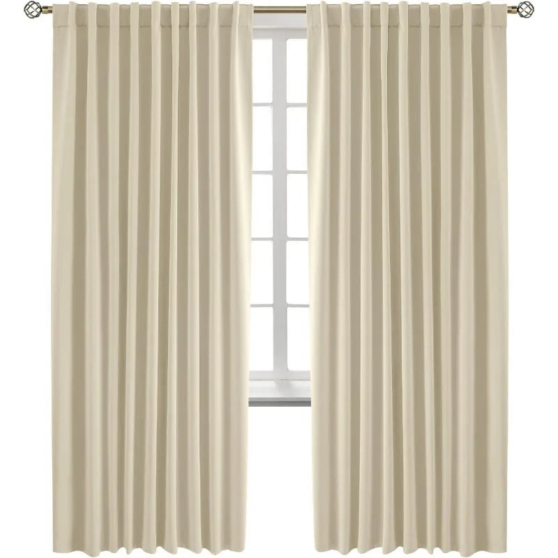 Navy Blue Elegant Blackout Curtains Rod Pocket in USA