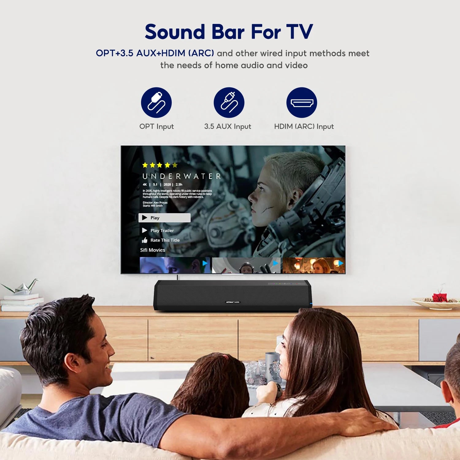 AIYIMA Sound Bar TV Bluetooth Soundbar Bass Home IN USA.