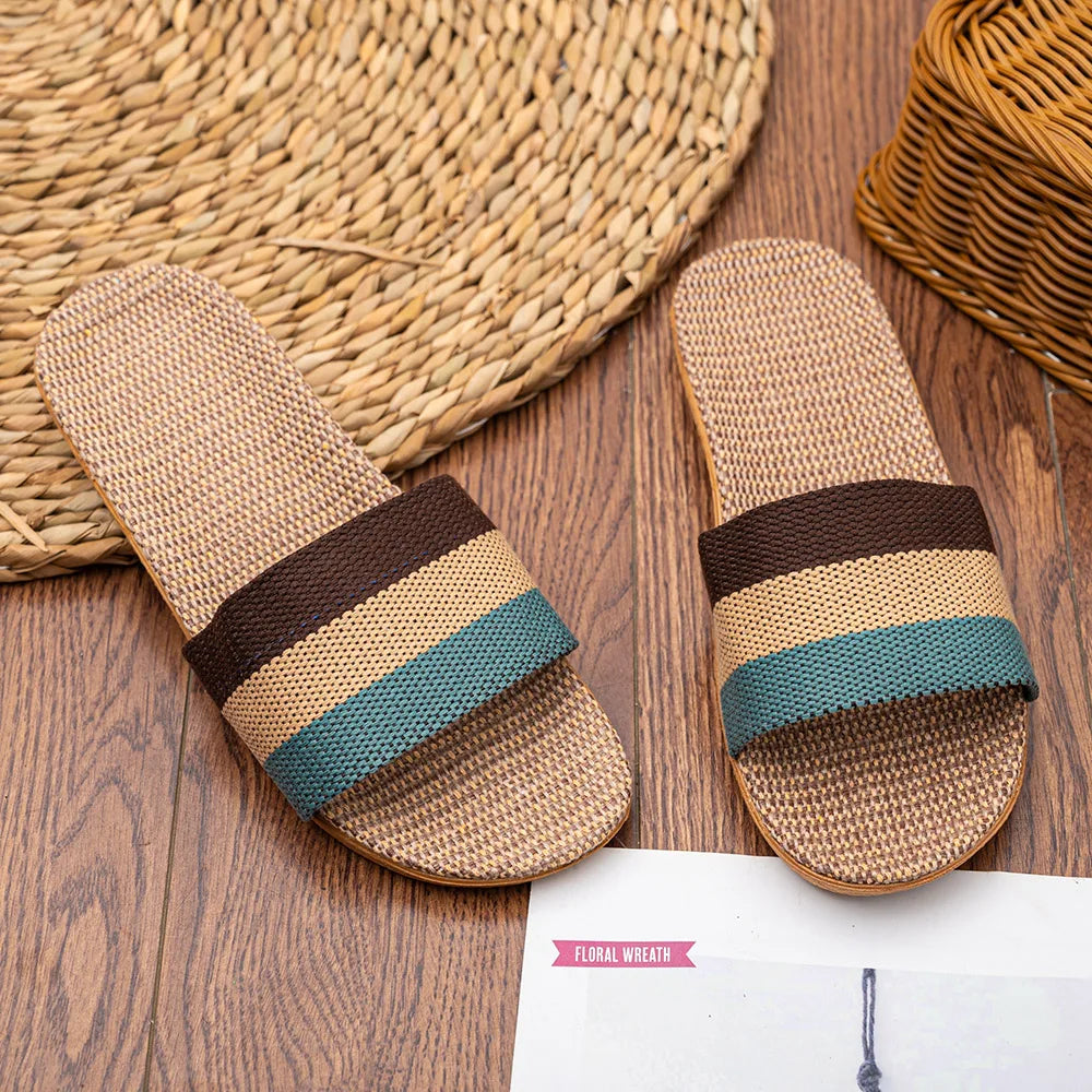 Summer Linen Women'S Slippers Flat Sandals Home in USA