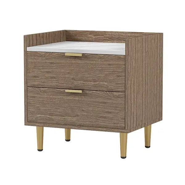 Wooden Nightstand Drawers Worktop, Bedside Table IN USA.