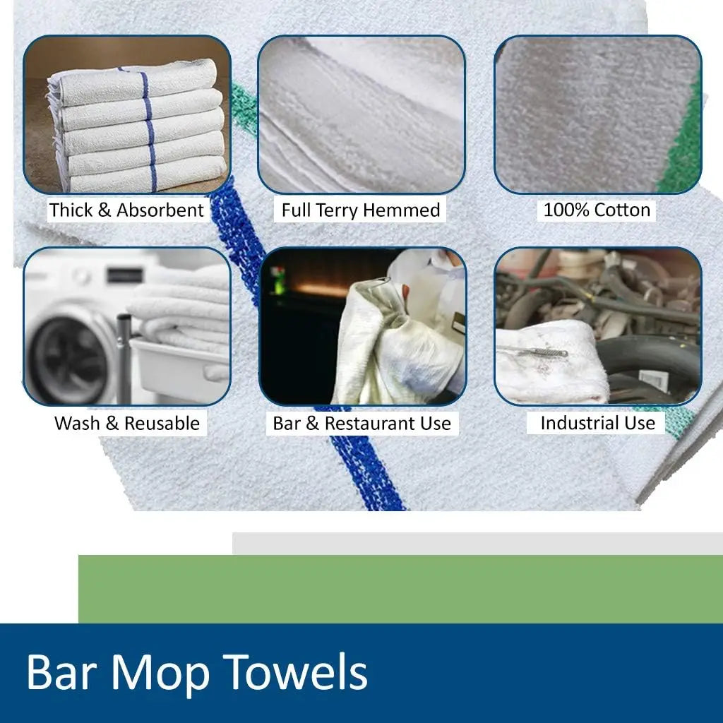 Bar Mop Towels Cotton, Commercial Grade Professional Kitchen