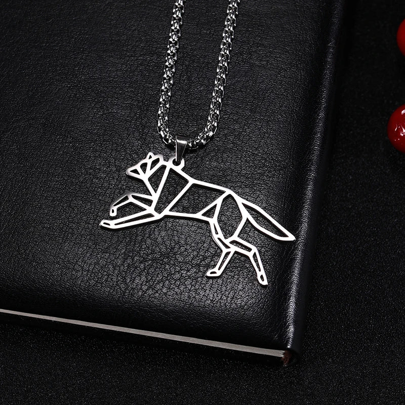 Unift Black Color Wolf Pendant Necklace Men Boy Stainless in USA