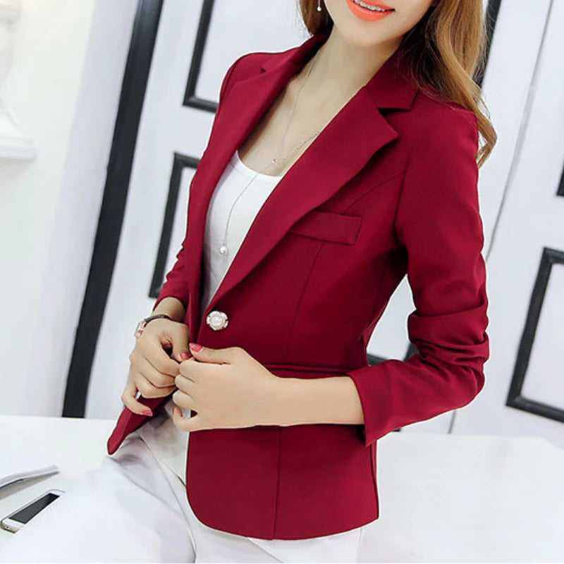 Black Women Blazer Formal Slim Blazers Lady Office Work in USA