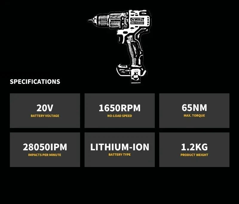 DeWalt DCD800 10MM Electric Drill Brushless Cordless Screwdriver Compa