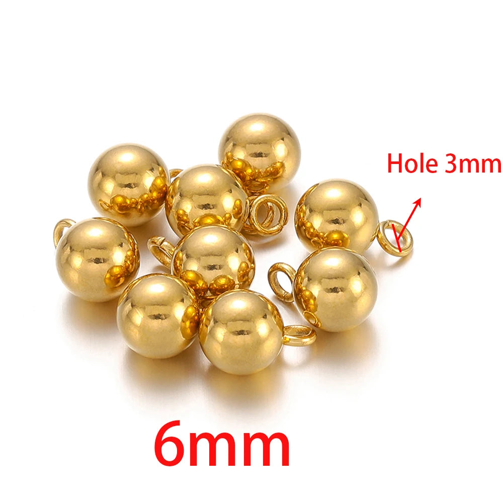 Stainless Steel Solid Ball Beads Charms Pendants for Necklaces in USA.