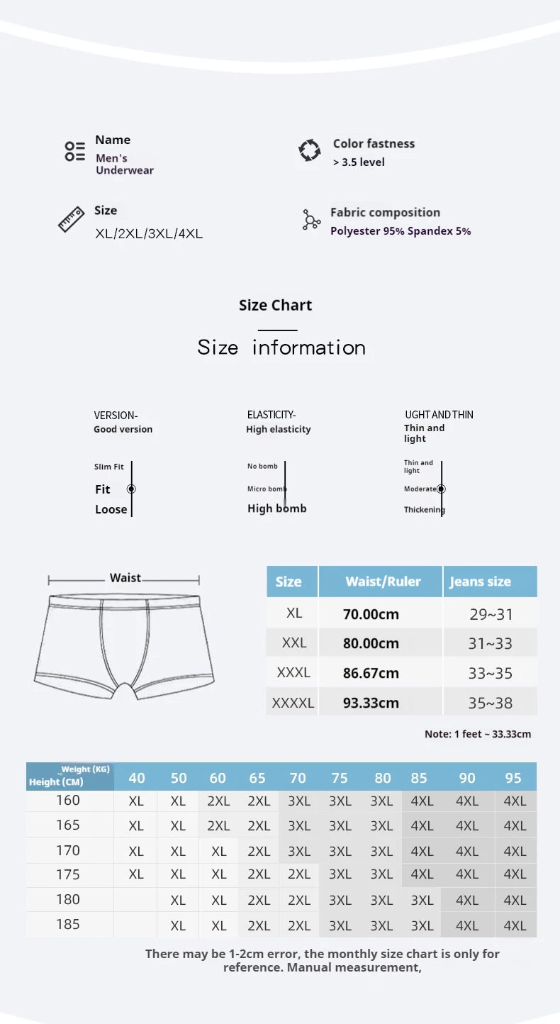 Men's Sexy Underwear Boxer Shorts Milk Silk Soft in USA