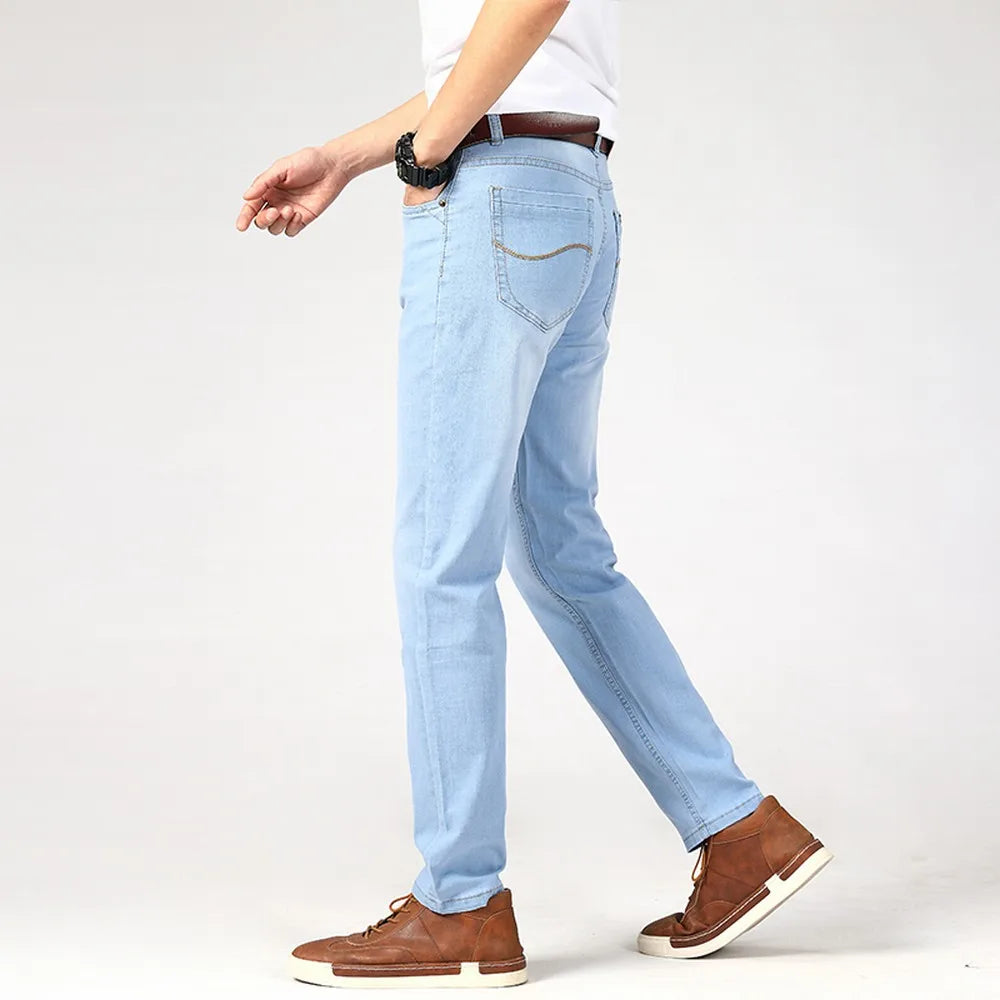 Wthinlee Spring Summer Business Jeans Men Light Blue in USA