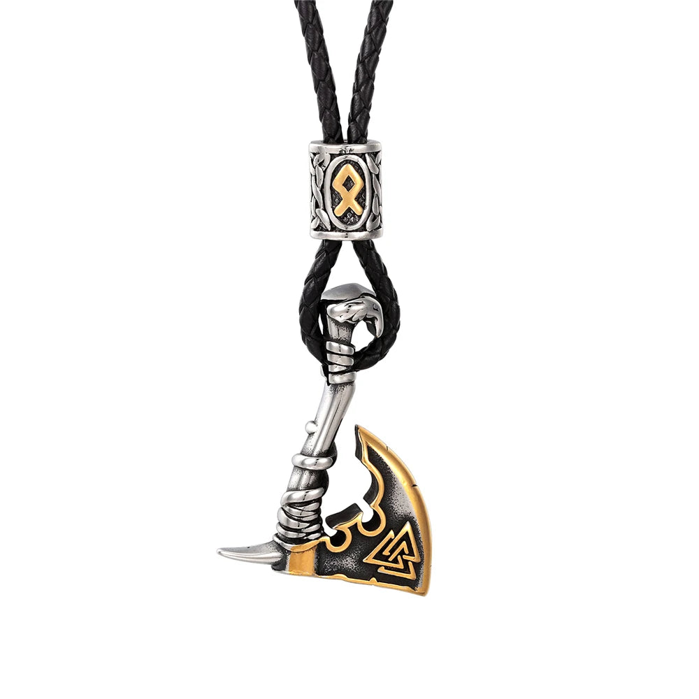 Never Fade Norse Runes Vikings Ax Necklaces Men in USA