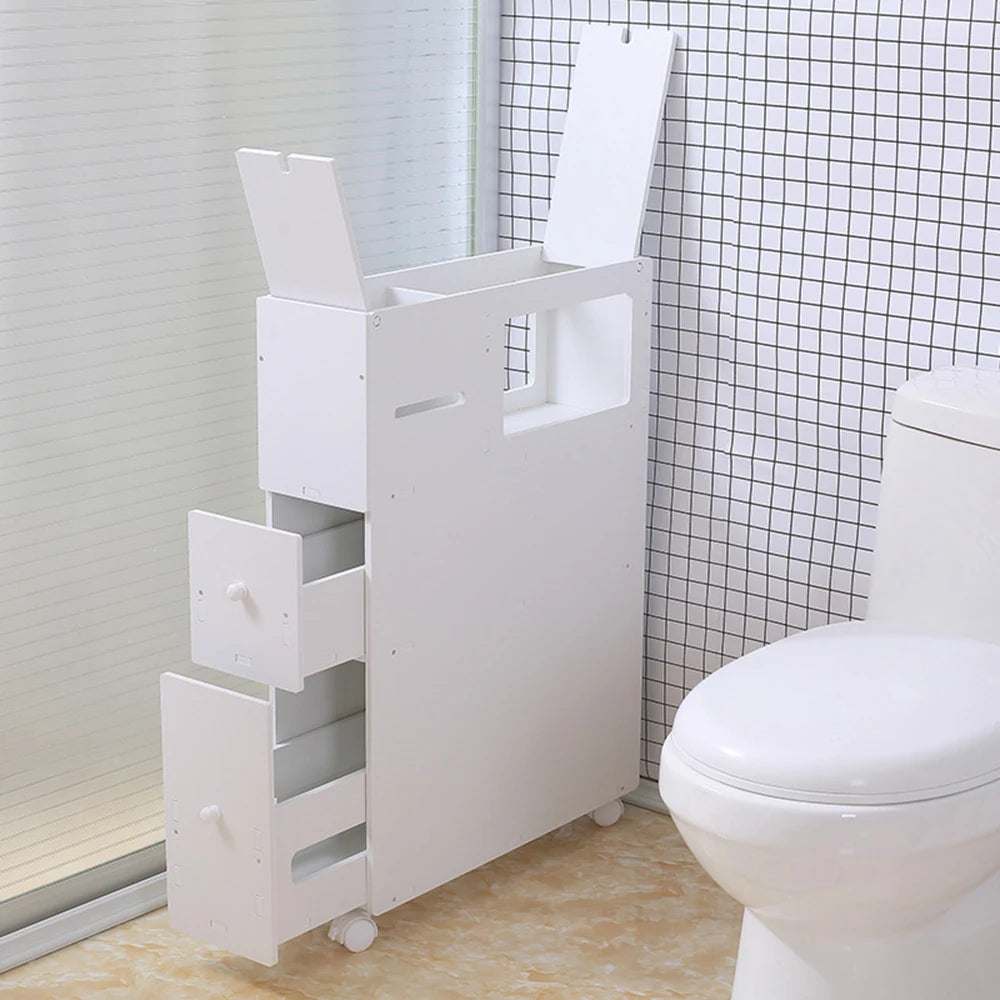 Slim Bathroom Storage Cabinet Free Standing Floor Cabinet