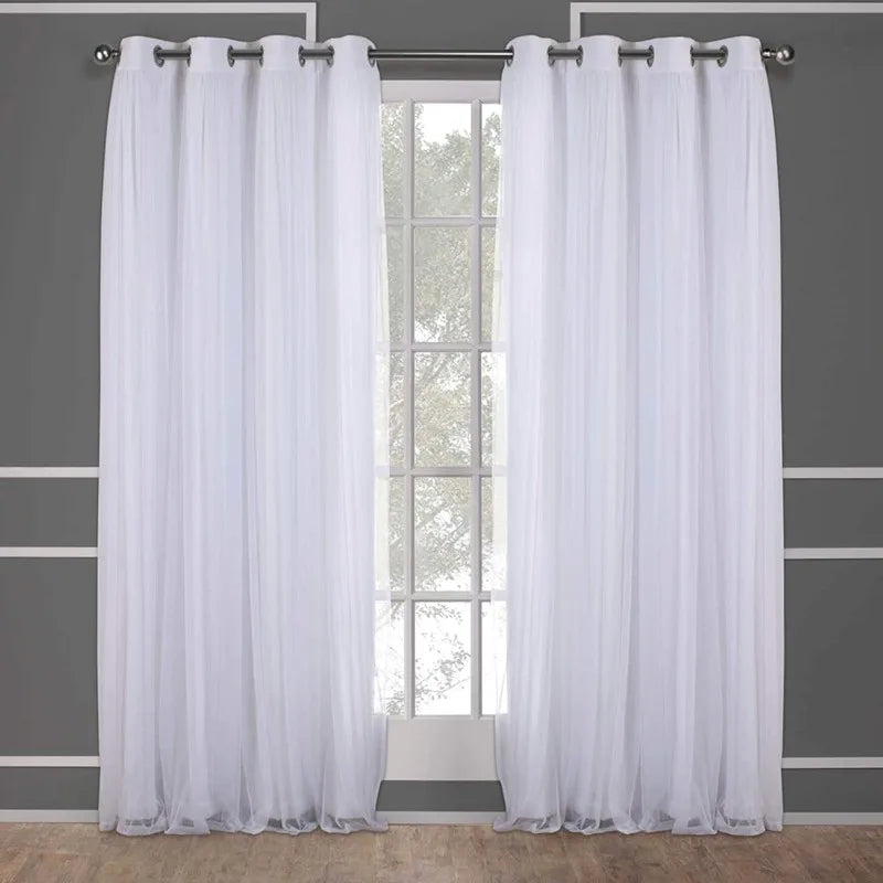 Layered Solid Room Darkening Blackout and Sheer Grommet in USA