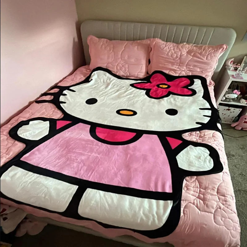 Hello kitty Shape Blanket Flannel Throw Blanket in USA.