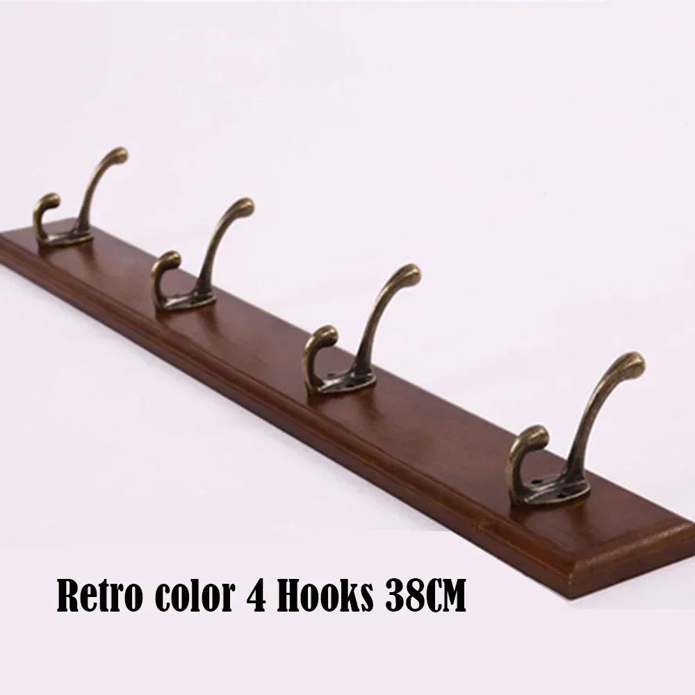 Bathroom Towel Rack Clothes Hanger Walnut Wall Hook