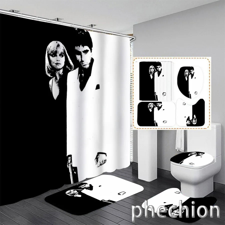 3D Print Scarface Shower Curtain Waterproof Bathroom Curtain in USA.