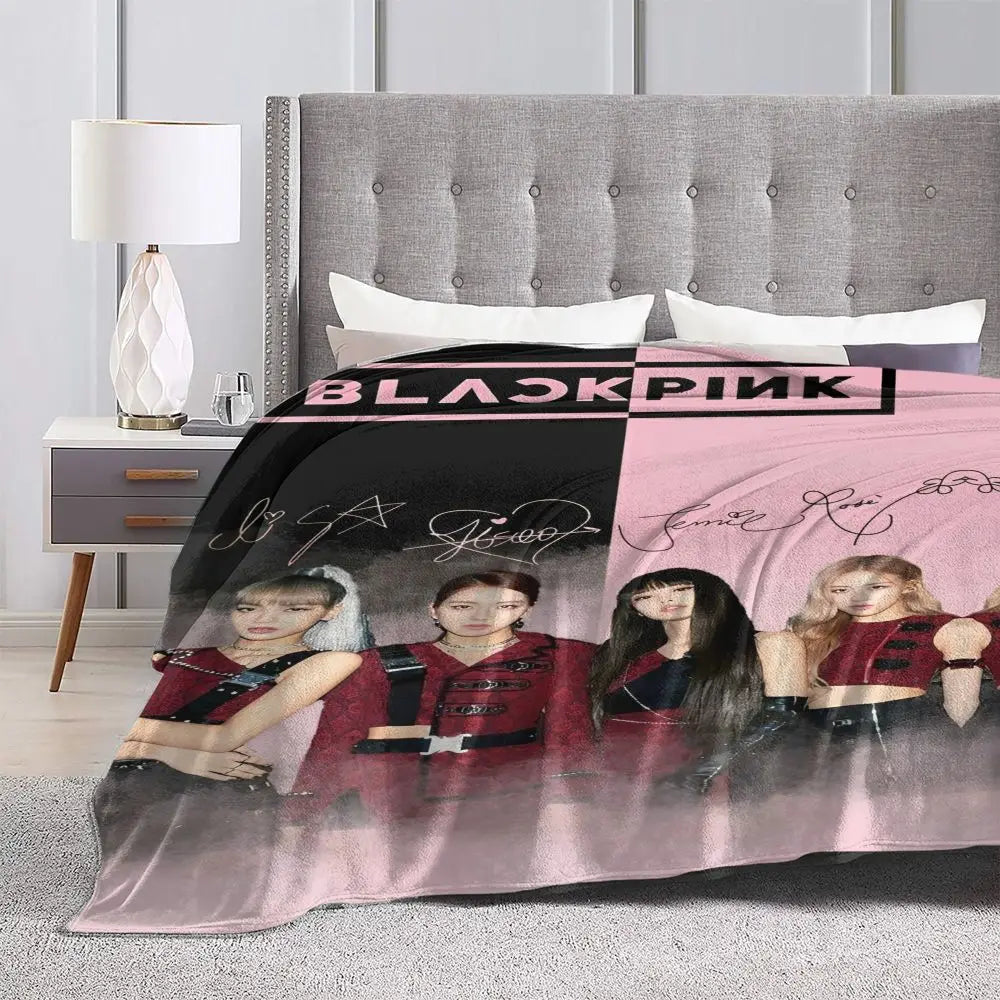 Music Idol Black-Pinks Girl Blankets Flannel All Season in USA