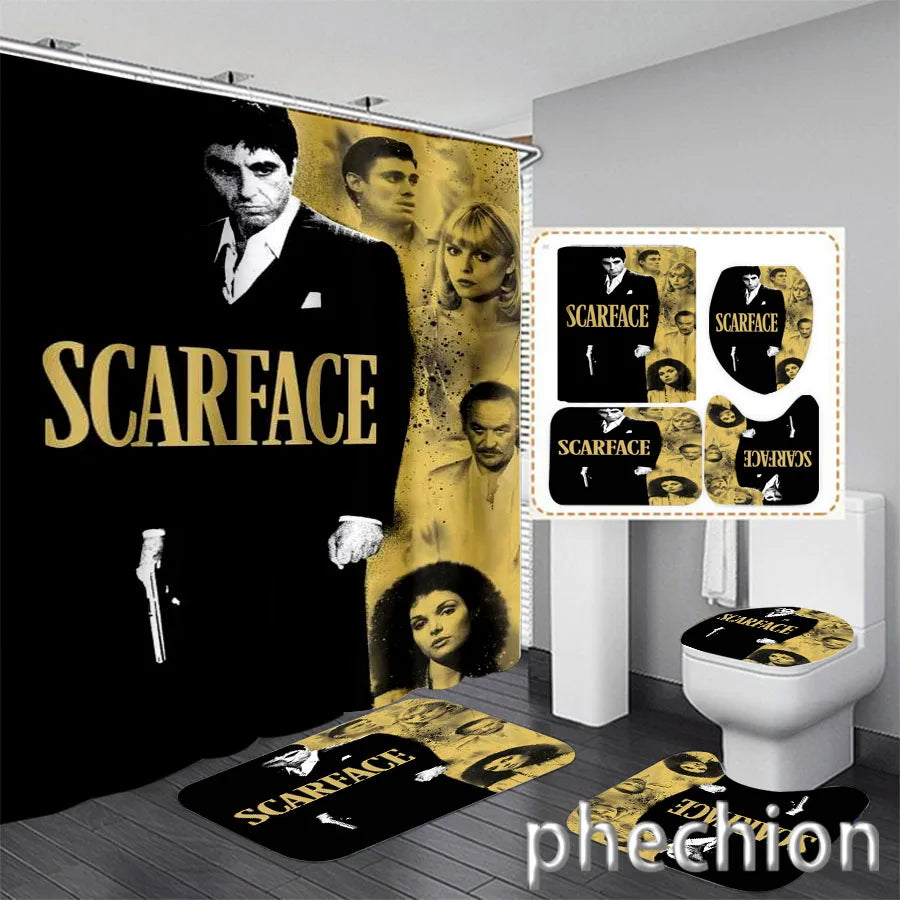 3D Print Scarface Shower Curtain Waterproof Bathroom Curtain in USA.