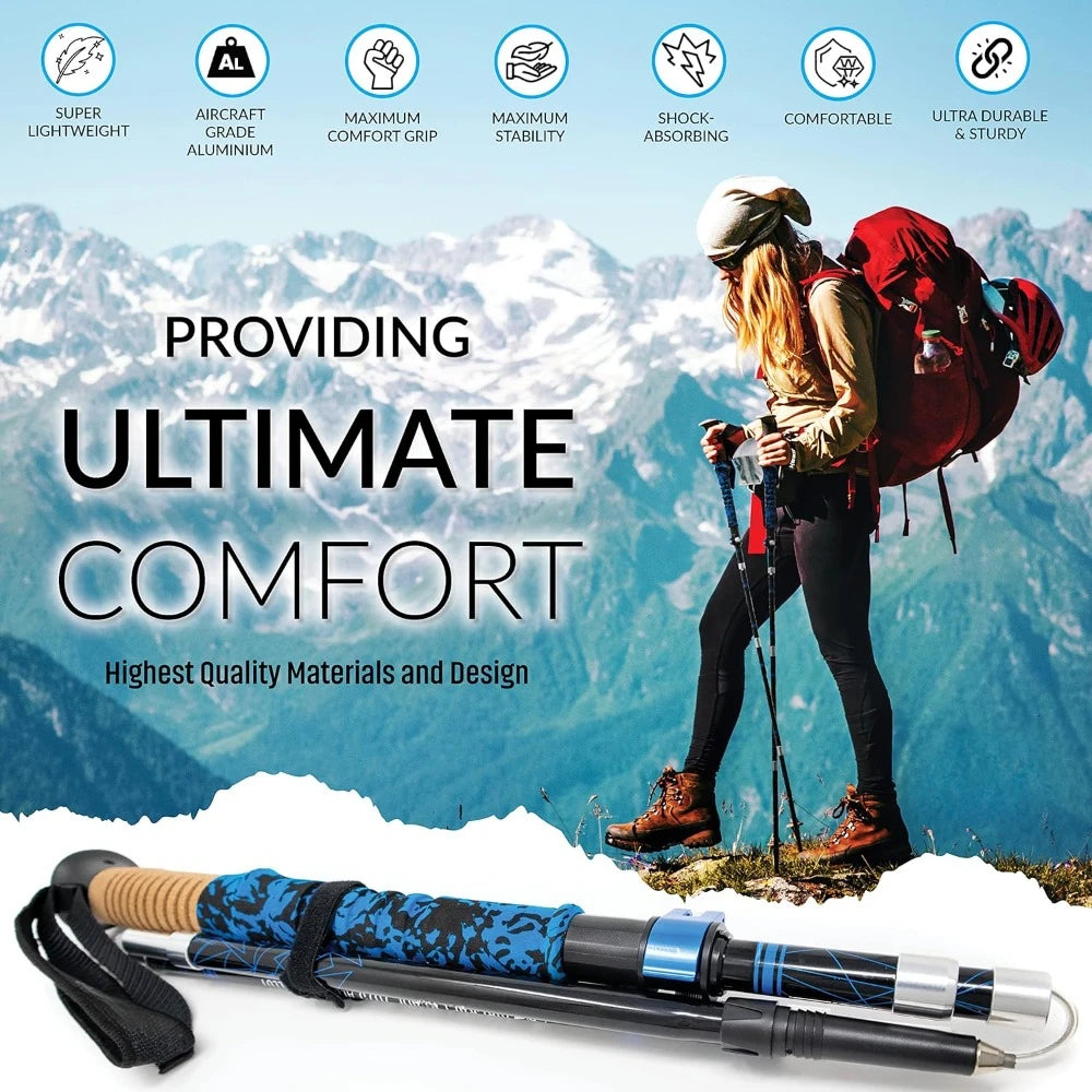 Folding Walking Sticks Lightweight Collapsible Hiking Poles in USA