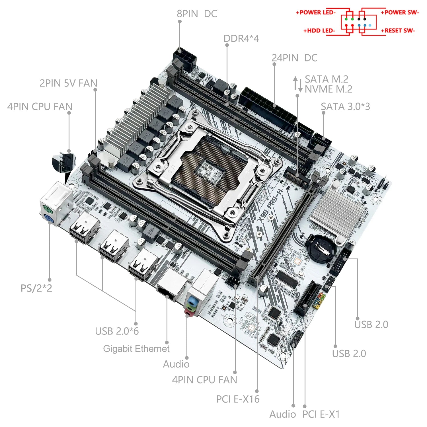 MACHINIST X99 PR9-H White Motherboard Set kit With Intel Xeon E5 2670 