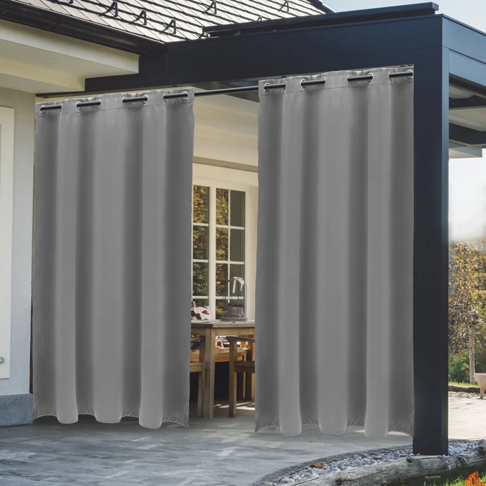 Outdoor/Indoor Curtains Windproof Patio Curtains Waterproof in USA