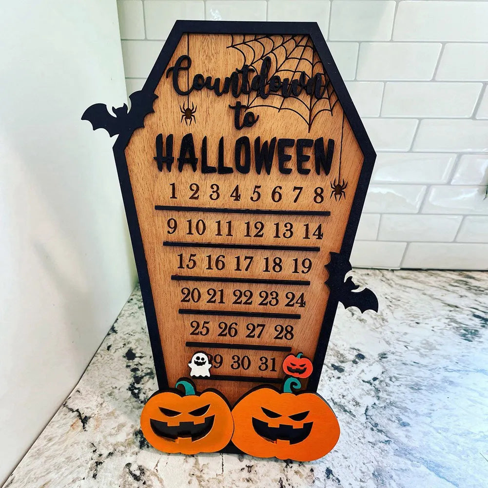 Halloween Countdown Wood Coffin Advent Calendar 31 Day Halloween Count