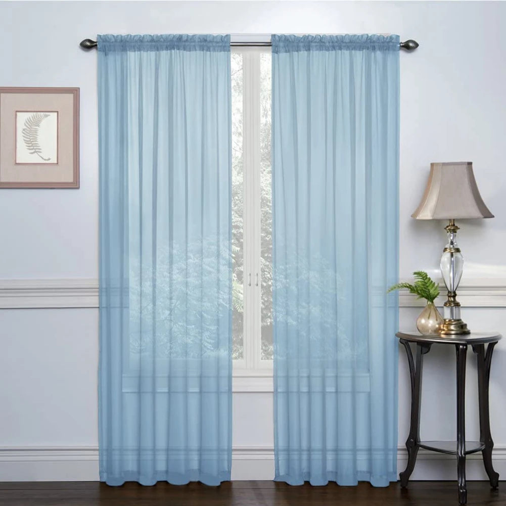 Sheer Voile Curtain, Colorful Tulle Panel Door Casement, in USA