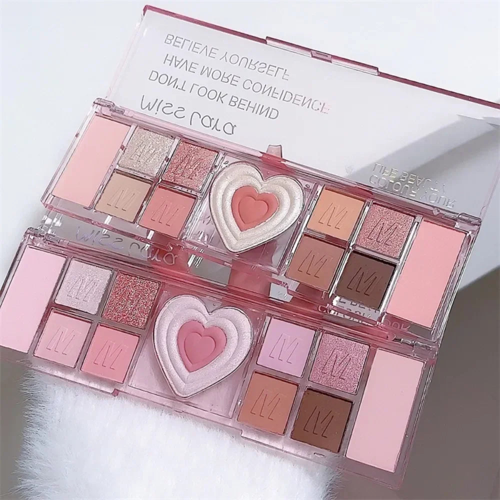 Love Heart Pink Eyeshadow Palette Natural Cool Tone in USA