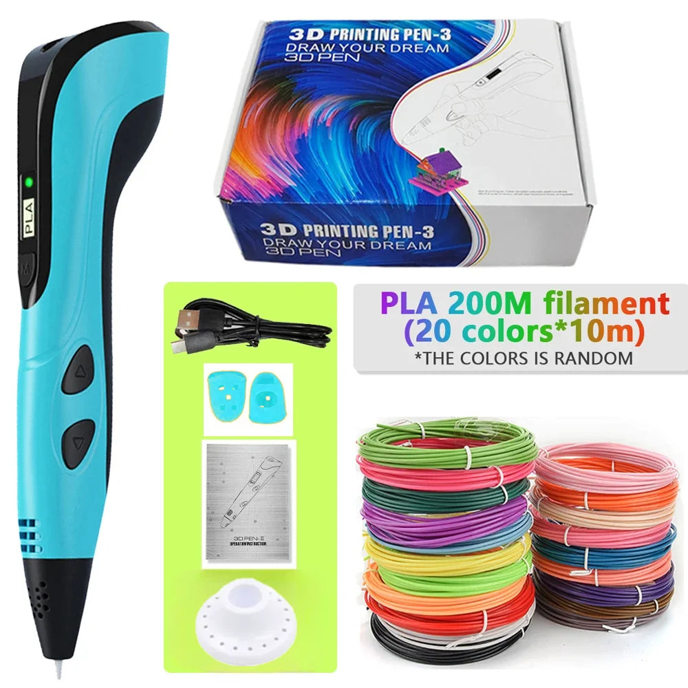 Printing Pen Set Kids Power Supply Pla Filament Travel Case in USA