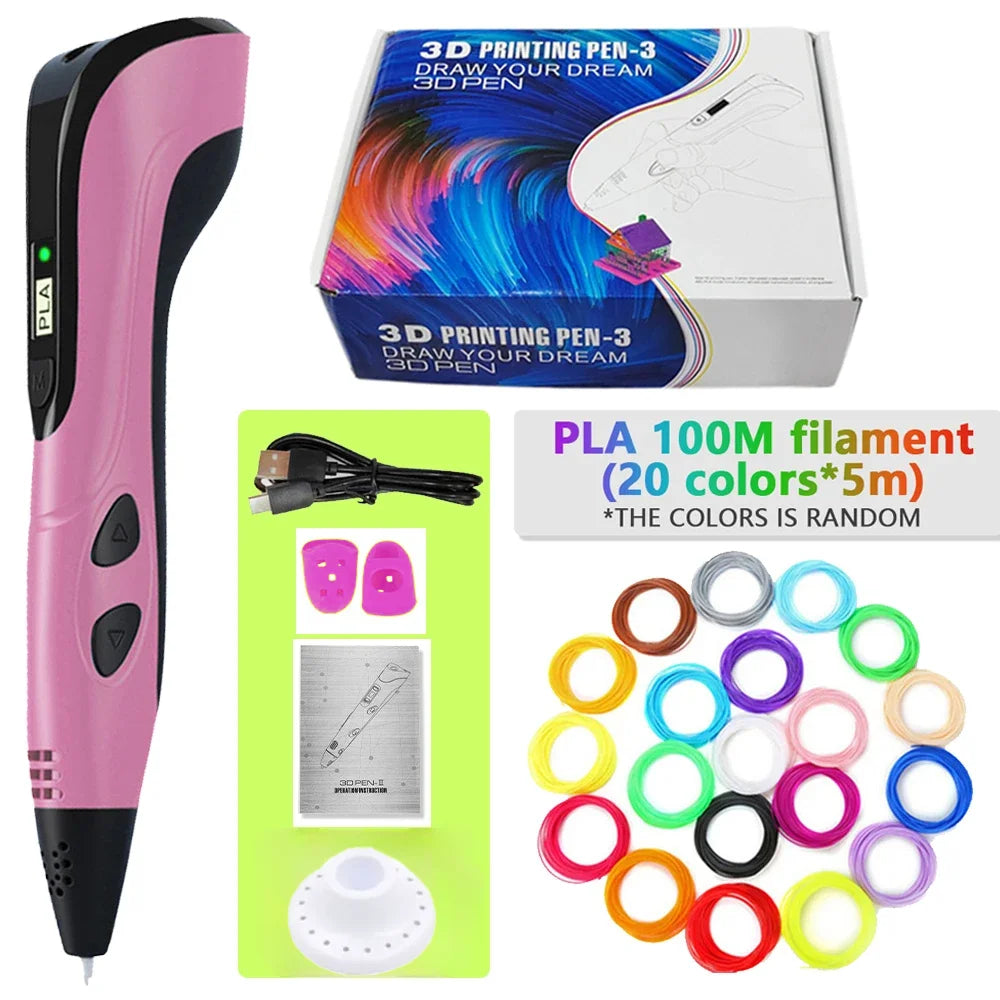 Printing Pen Set Kids Power Supply Pla Filament Travel Case in USA